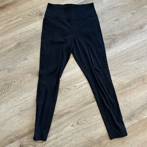 Athleta Midnight Black Ribbed Leggings